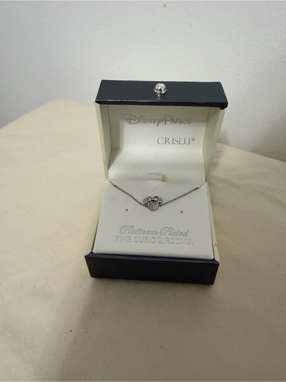 Disney Parks Crislu Silver Minnie Bracelet
